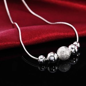 🆕 Silver Color Fashion Cute Beads Pendant Necklace 18 in